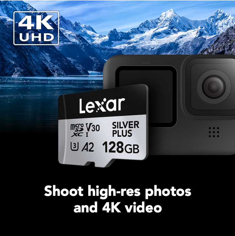  Lexar 128GB Professional SILVER PLUS microSDXC UHS-I Card